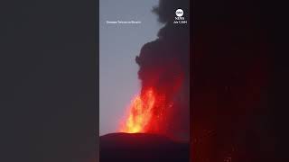 Mount Etna shoots lava into the sky [upl. by Ebeohp]