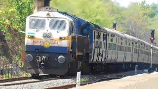 16346 NETRAVATI EXPRESS WITH BLUE ICF COACHES SKIPPING RAJAPUR ROAD WITH ED WDP4D  KONKAN RAILWAYS [upl. by Araid]