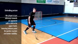 Defending and attacking posture  floorballcoachorg [upl. by Nehtiek299]