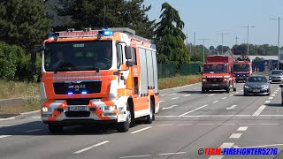 Tiefgaragenbrand in Mainz Großlüfter und LUF der Feuerwehr Frankfurt auf Alarmfahrt in Wiesbaden [upl. by Chader]