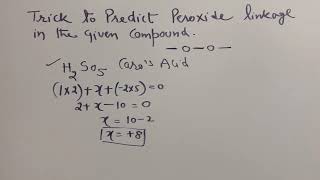 How to find Peroxide or peroxy linkage in given compounds [upl. by Cy]