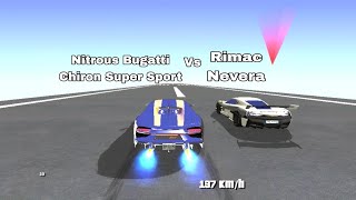 Rimac Nevera Vs Nitrous Bugatti Chiron SuperSport DRAG RACE 1 Mile [upl. by Names]