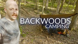 Spring Solo Camp  Caveman Steak on Coals  Backwoods Bungalow 20 [upl. by Drue]