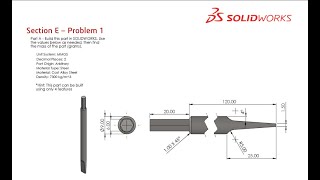 Solidworks CSWA Exam Practice  PART MODELLING  Section E  1 [upl. by Hegarty]