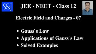 07 Electric Charges and Fields Gausss Law and Applications of Gausss law JEE NEET Class 12 [upl. by Cloe828]