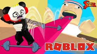 GETTING FIT IN ROBLOX  Lets Play Escape the Gym Obby with Combo Panda [upl. by Edieh657]