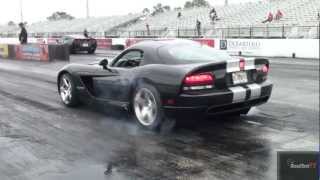 Viper SRT 10 GTS vs Z06  14 mile Drag Race Video  StreetCarDragscom  Road Test TV ® [upl. by Faus59]