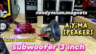 aiyima speakers 3 inch subwoofer speakers [upl. by Ardiekal]