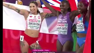 Dina AsherSmith wins 100m title at 2024 Roma European Athletics Championships [upl. by Nofpets]