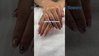 biogel magnet nails with black flowers foryou fyp shorts subscribe short youtubeshorts [upl. by Honan]