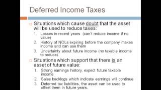 Intermediate II Deferred Taxes  4 NOL and Valuation Allowance Janice Cobb [upl. by Ahsiele]