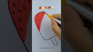 So satisfying creativty 🍎🍋🍉🐻🍦trending art drawing satisfying painting ytshorts [upl. by Bj917]