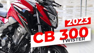 NOVA CB 300F TWISTER 2023 VERMELHA CBS  Avaliação Completa Novo Motor design painel e mais [upl. by Chevalier]