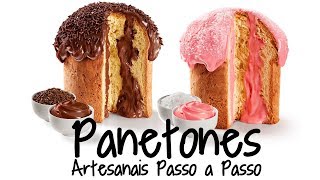 Receitas panetones trufado recheado caseiro artesanal com sorvete facil [upl. by Argella589]