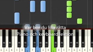 Var bor du lilla råtta piano lektion med noter ackord och text [upl. by Rim]