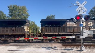 2 NS Intermodal Trains at Troutman Rd Zoom South in Delaware OH [upl. by Waller]