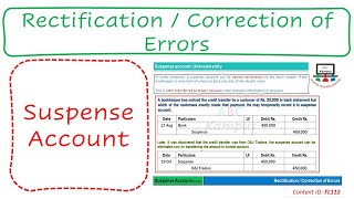 Lecture Suspense Account  Correction of Errors FL112 [upl. by Rochemont]