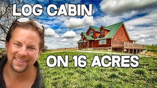 Log Cabin home for sale in Kentucky 16 acres Views Maysville KY [upl. by Nosro724]