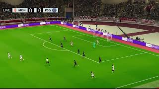 Monaco vs PSG Ligue 1 2324 Full Match  Video Game Simulation PES 2021 [upl. by Aicittel]