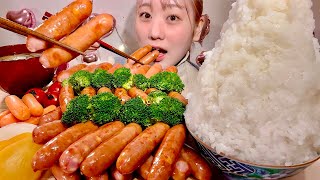 ASMR Cheese Sausage【Mukbang Eating Sounds】【English subtitles】 [upl. by Nosylla]