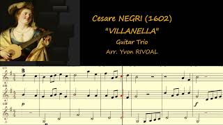 Cesare Negri 💃🏻 quotVillanellaquot Guitar Trio [upl. by Kendall]