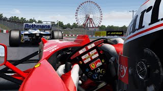 Michael Schumacher vs Jacques Villeneuve  Suzuka  Assetto Corsa Onboard Cam [upl. by Llevron]