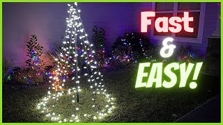 How to Make an Outdoor Christmas Tree Out of Lights [upl. by Erlond276]