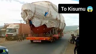 Huge Ship on the road to Kisumu City 😱 Kenya [upl. by Cerelia435]