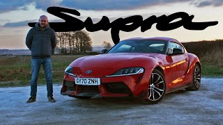 Toyota GR Supra 20 2021 review  Are four cylinders enough  Autocar [upl. by Luemas]