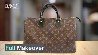 Full Makeover Of A Vintage Louis Vuitton Speedy 35  LV Repair [upl. by Kirsten]