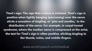 Tinels sign  Medical Meaning and Pronunciation [upl. by Sheelah]