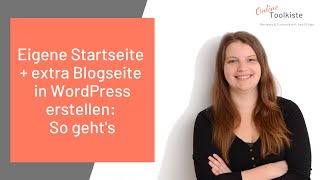 WordPress Startseite erstellen und ändern inkl eigener BlogSeite [upl. by Daveda]