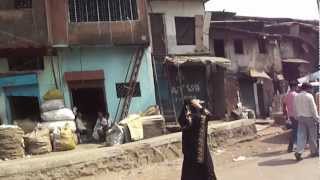 Driving along 90 Feet Road and passing Dharavi quotMumbai Slumsquot Maharashtra India 2nd Feb 2012 [upl. by Polash]