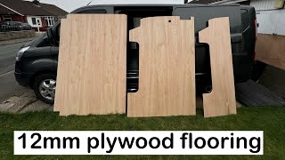 Motorcycle camper van conversion Fitting 12mm plywood flooring Part 9 [upl. by Nellek]