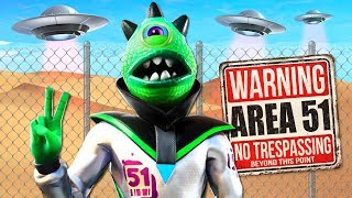 NEW Area 51 Raid ALIEN Skin and NARUTO RUN Fortnite Battle Royale [upl. by Aseela]