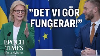 Finansministern ”Det vi gör fungerar uppenbarligen” [upl. by Analrahc]