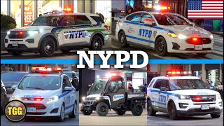 New York NYPD Police Cars With Lights amp Siren Collection [upl. by Aniakudo]