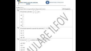 Simulare evaluare naţională ISJ Ilfov  decembrie 2022  sub I şi II [upl. by Aitahs115]