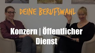 Berufswahl Unterschiede Konzern  Öffentlicher Dienst  Bewerbung  27 [upl. by Kataway]