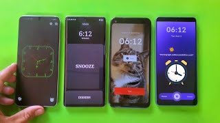 Four Budget PhonesCustom Alarm Clocks Ringing At same time [upl. by Ethelinda]