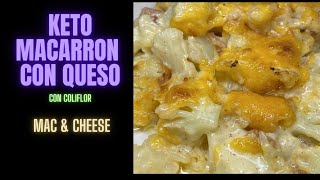 KETO MACARRON CON QUESO Y TOCINO  COLIFLOR  MAC AND CHEESE  LOW CARB  BACON [upl. by Aba]