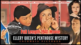 Ellery Queens Penthouse Mystery 1941  Full Length CrimeDetective MovieFilm [upl. by Nauqel]