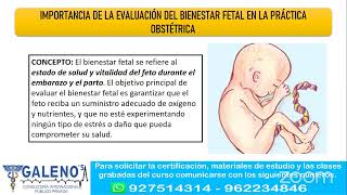 DIPLOMADO EN EMERGENCIAS OBSTÉTRICAS PERINATALES  MODULO I EVALUACIÓN DEL BIENESTAR FETAL [upl. by Rotceh]