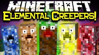 Minecraft ELEMENTAL CREEPERS MOD Spotlight  NEW CREEPERS Minecraft Mod Showcase [upl. by Ylimme]