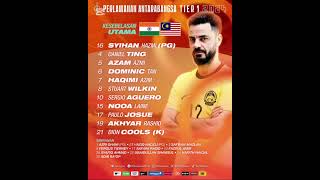 First eleven Harimau Malaya vs India  International friendly [upl. by Nylla]