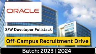 Oracle Software Developer Opening  Fullstack  Freshers Apply Now [upl. by Shayn]