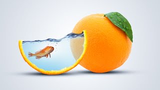 Photo Manipulation in Photoshop  Orange and Fish [upl. by Eerual]