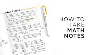 how to take math notes 💛 effective notetaking techniques [upl. by Son889]