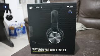 Corsair VIRTUOSO RGB WIRELESS XT High Fidelity AllinOne Headphones Unboxing [upl. by Nnayllek925]