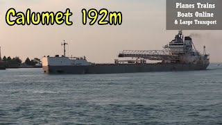 Calumet 192m Ship In St Clair River Under Bridges [upl. by Matthews]